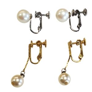 Pearl Clip on Earring Bundle Gold and Silver Napier Marvella